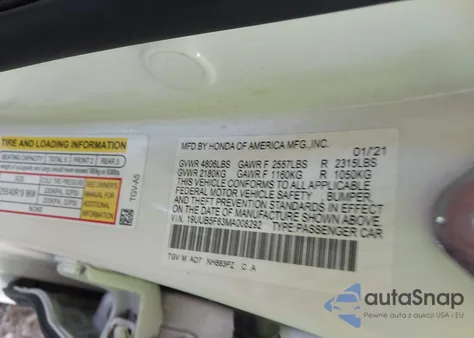 2021 Acura Tlx Advance Package из США, поврежденный, VIN 19UUB5F63MA008292